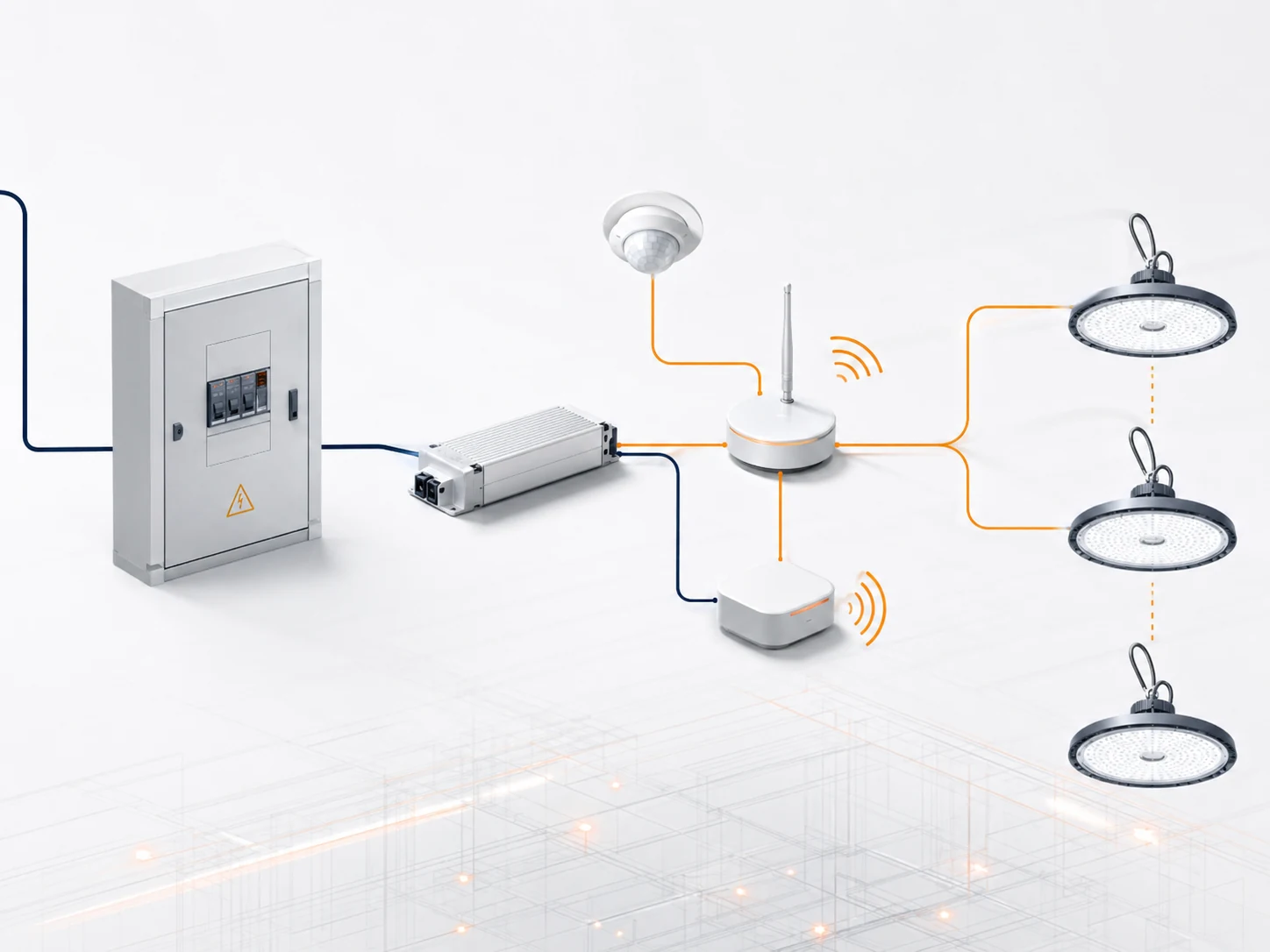 LED driver wiring and smart control system detail