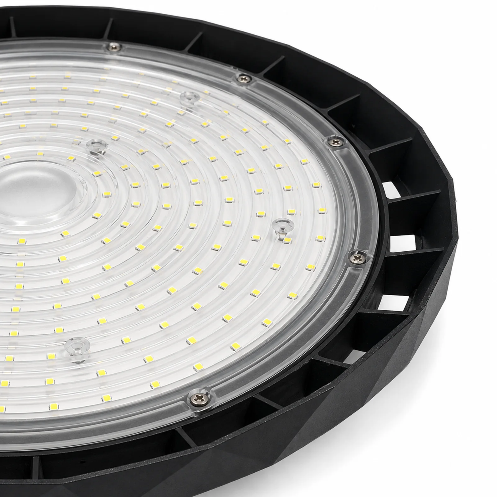 TITAN 102 UFO high bay white background optical cover detail